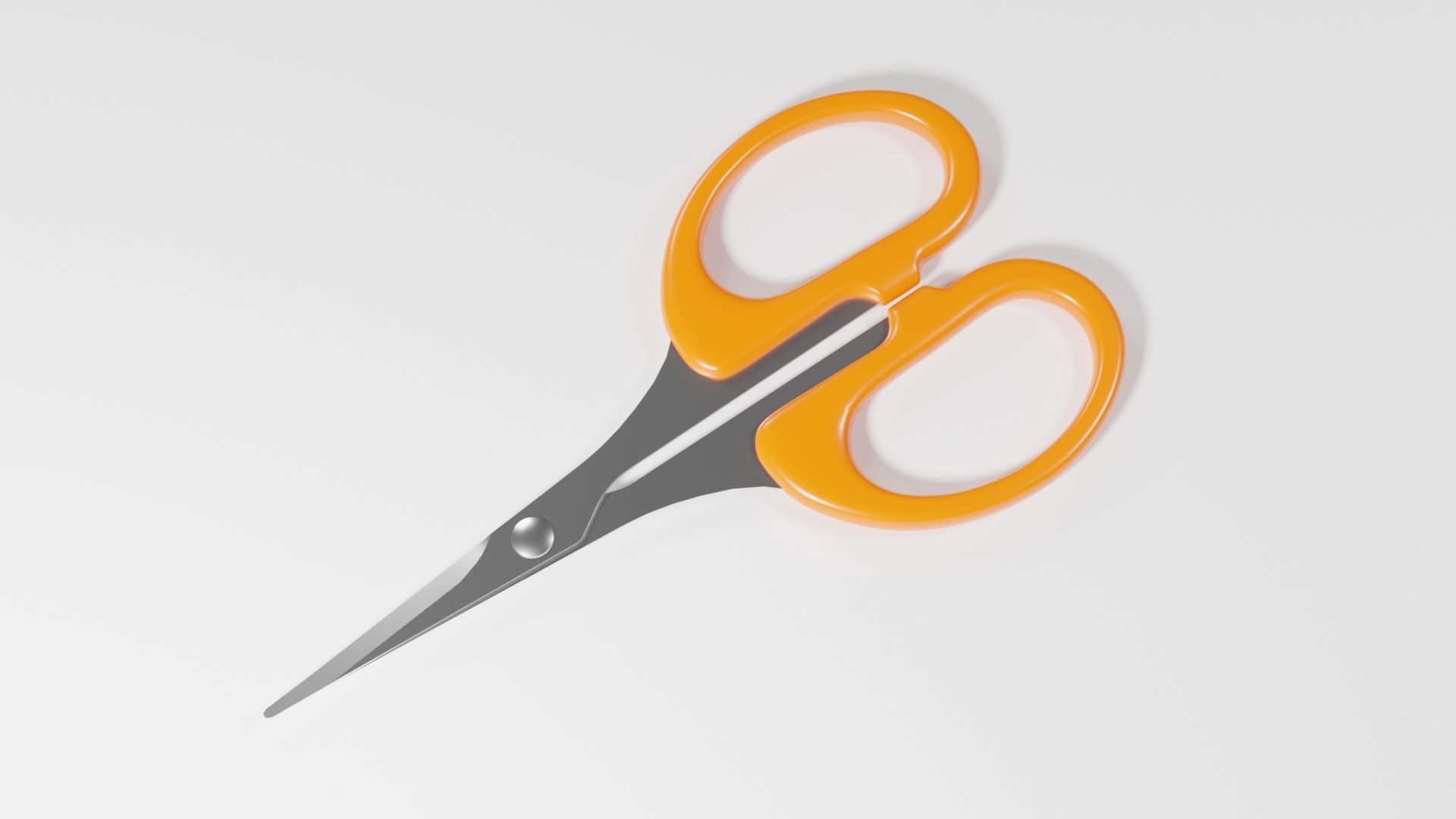 Scissors orange pair of Low-poly 3D model_2