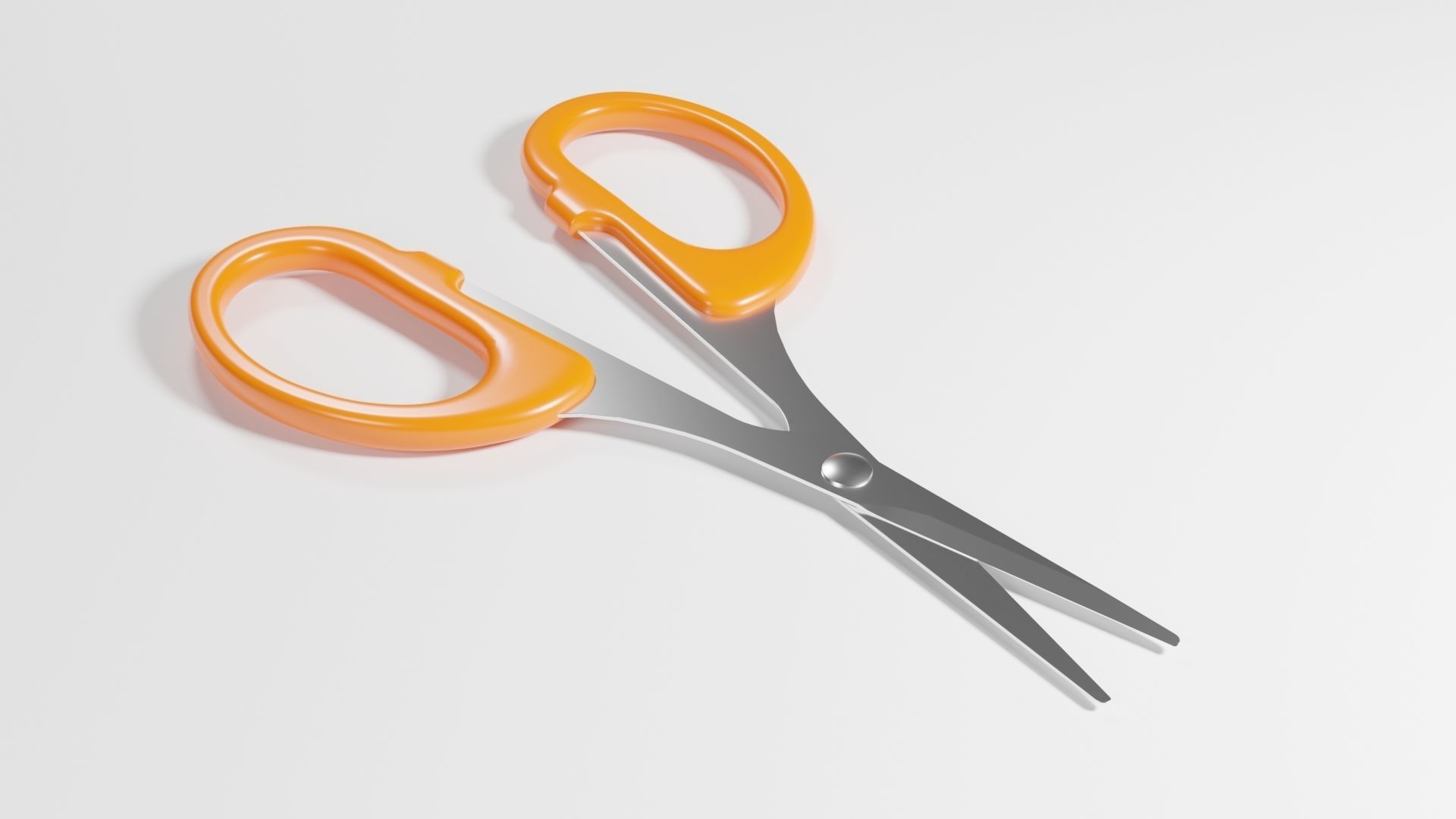 Scissors orange pair of Low-poly 3D model_4