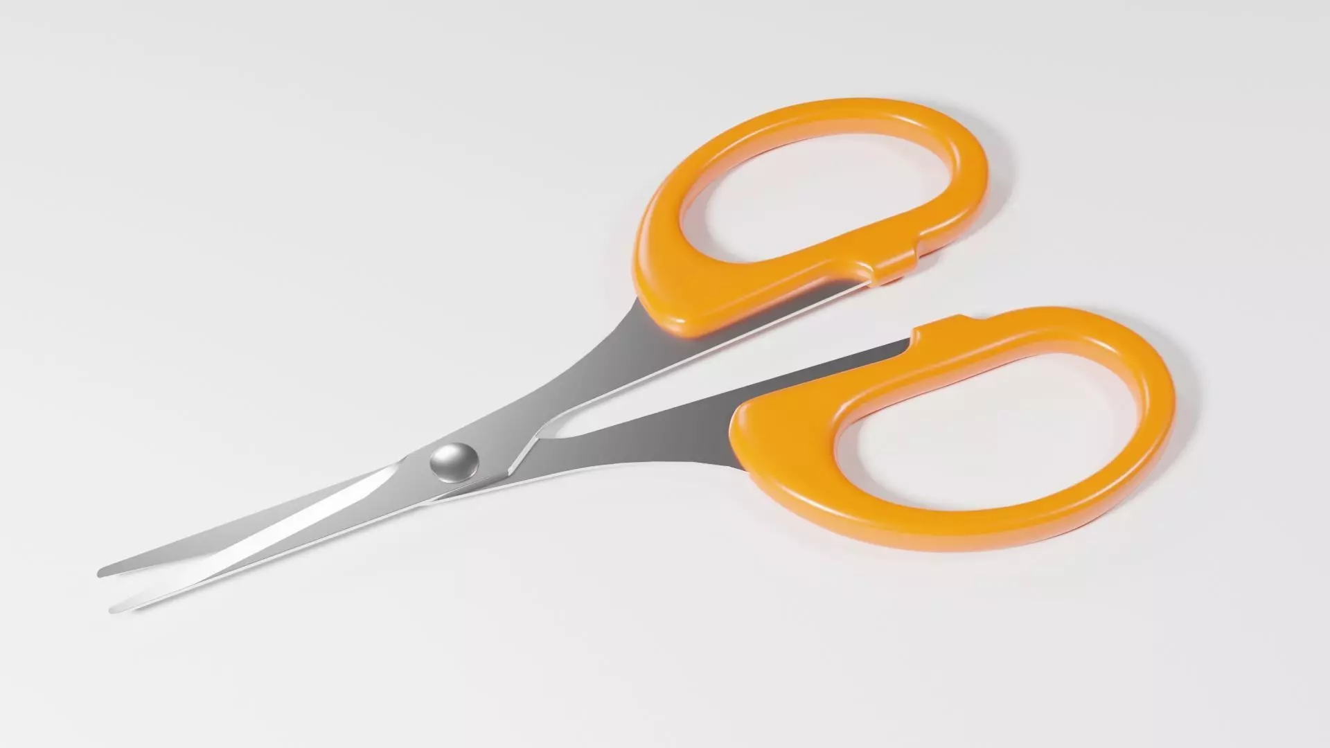 Scissors orange pair of Low-poly 3D model_0