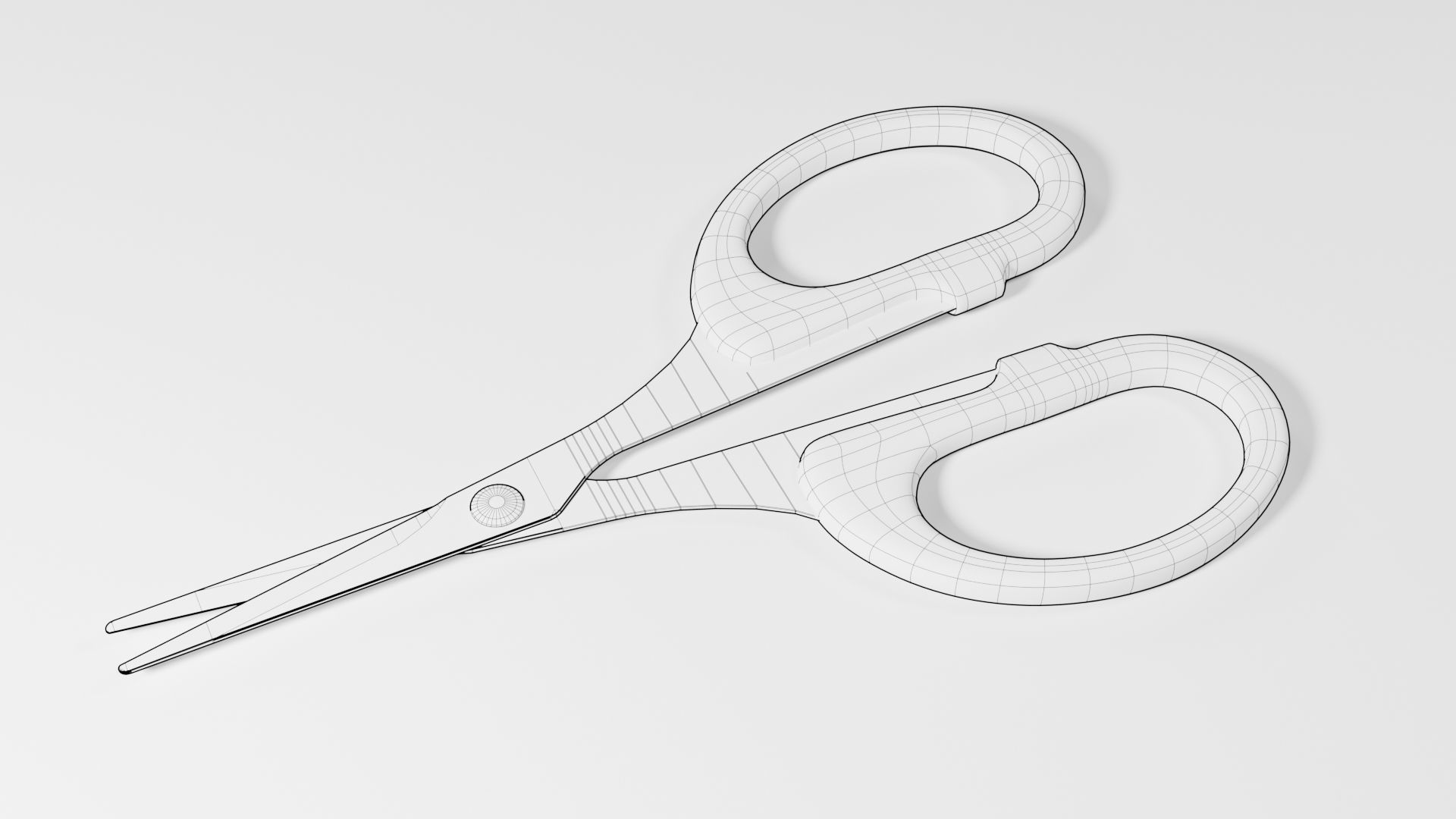 Scissors orange pair of Low-poly 3D model_1