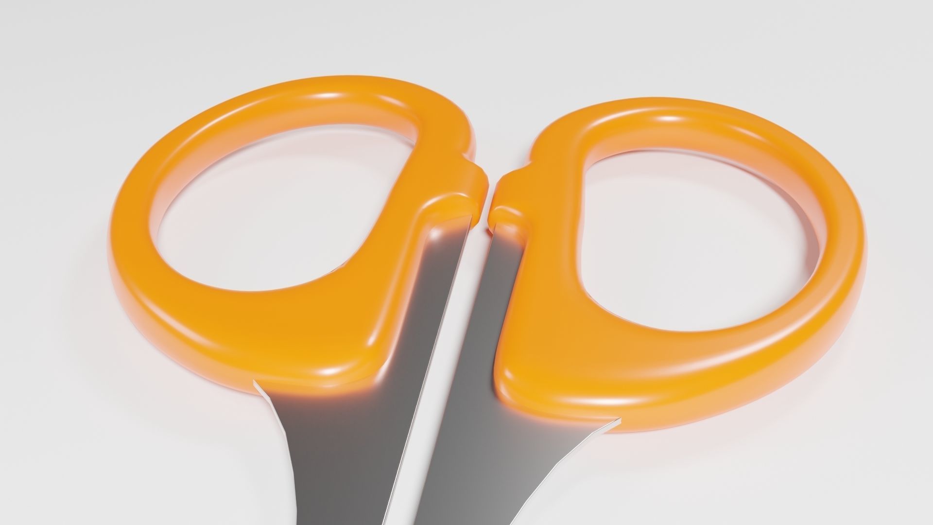 Scissors orange pair of Low-poly 3D model_3