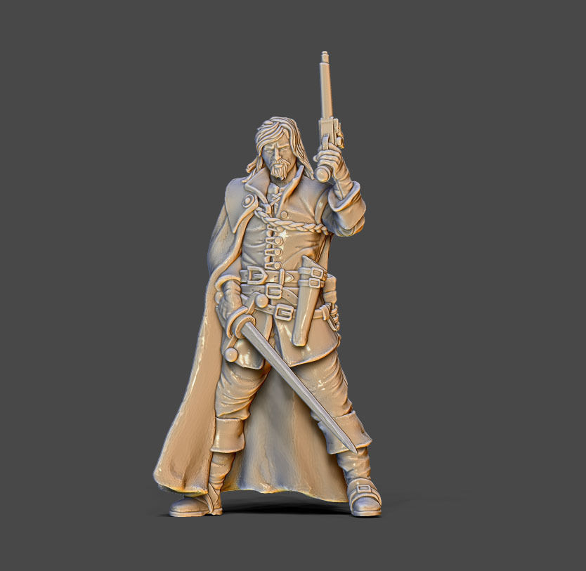 Musketeer bundle - 4 musketeers 35mm scale 3D print model_7