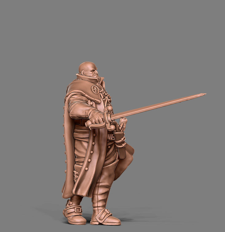 Musketeer bundle - 4 musketeers 35mm scale 3D print model_16