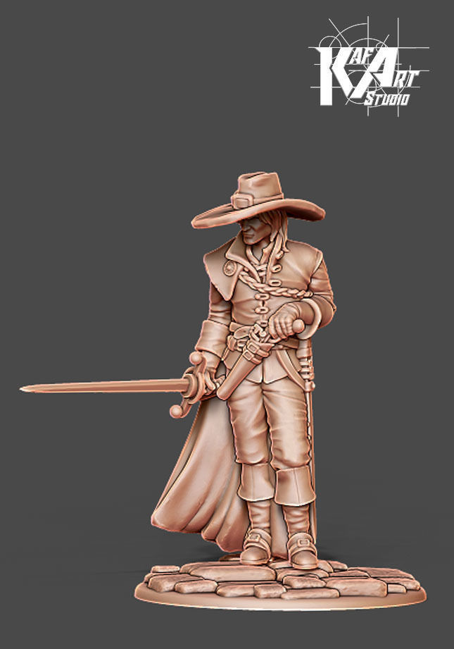 Musketeer bundle - 4 musketeers 35mm scale 3D print model_52