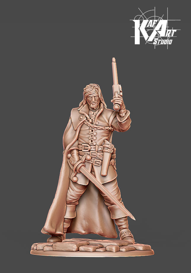 Musketeer bundle - 4 musketeers 35mm scale 3D print model_51