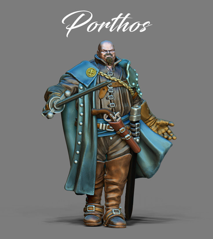 Musketeer bundle - 4 musketeers 35mm scale 3D print model_9