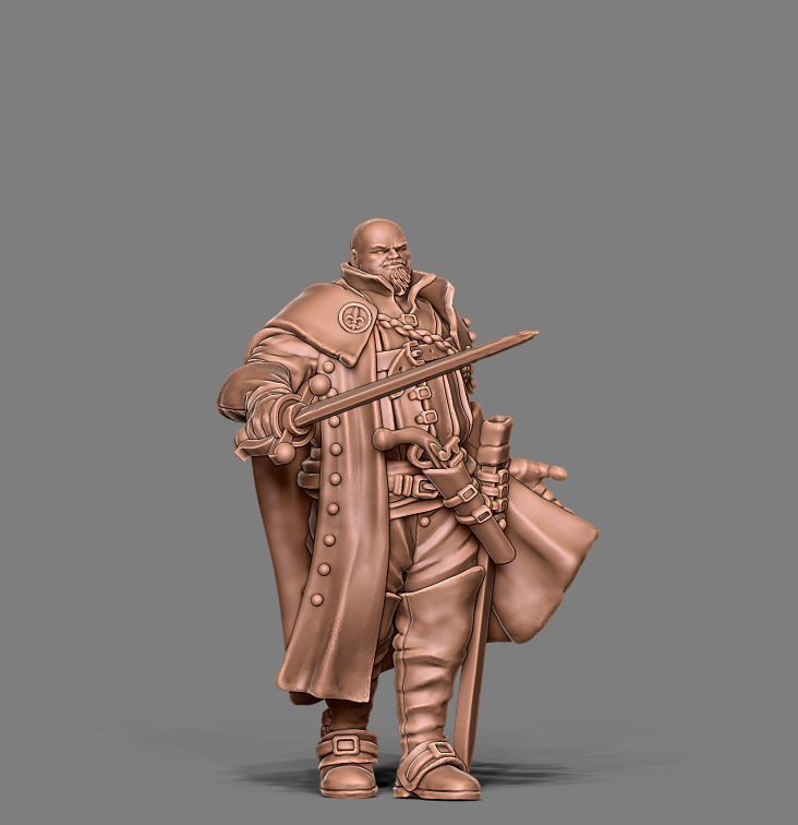 Musketeer bundle - 4 musketeers 35mm scale 3D print model_17