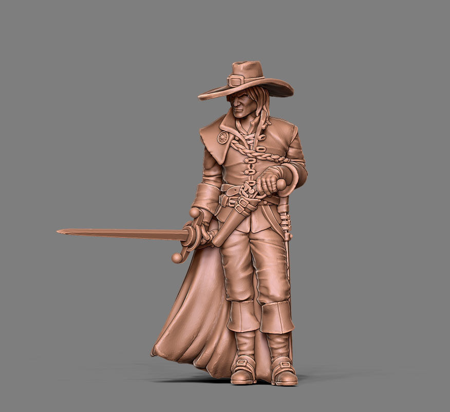 Musketeer bundle - 4 musketeers 35mm scale 3D print model_27