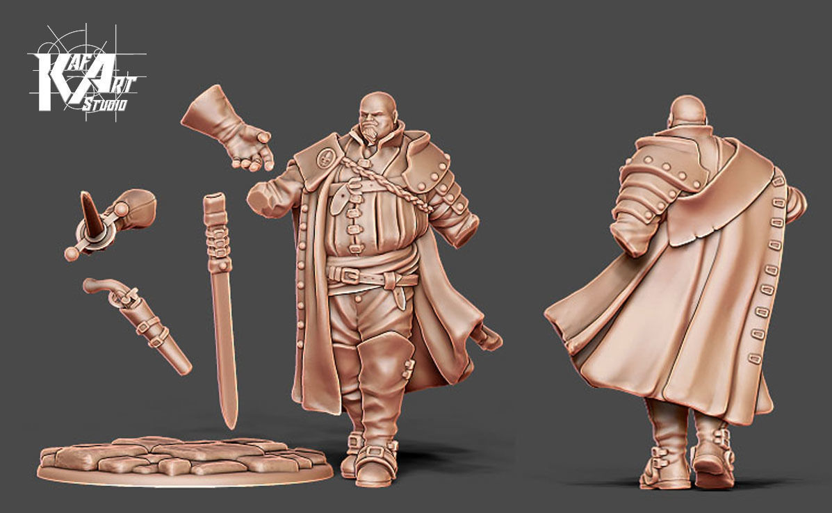 Musketeer bundle - 4 musketeers 35mm scale 3D print model_49