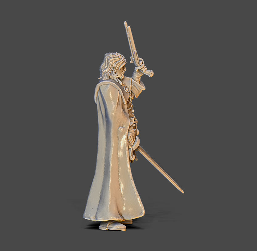 Musketeer bundle - 4 musketeers 35mm scale 3D print model_4