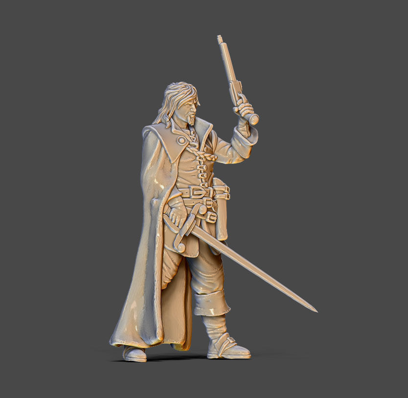 Musketeer bundle - 4 musketeers 35mm scale 3D print model_3