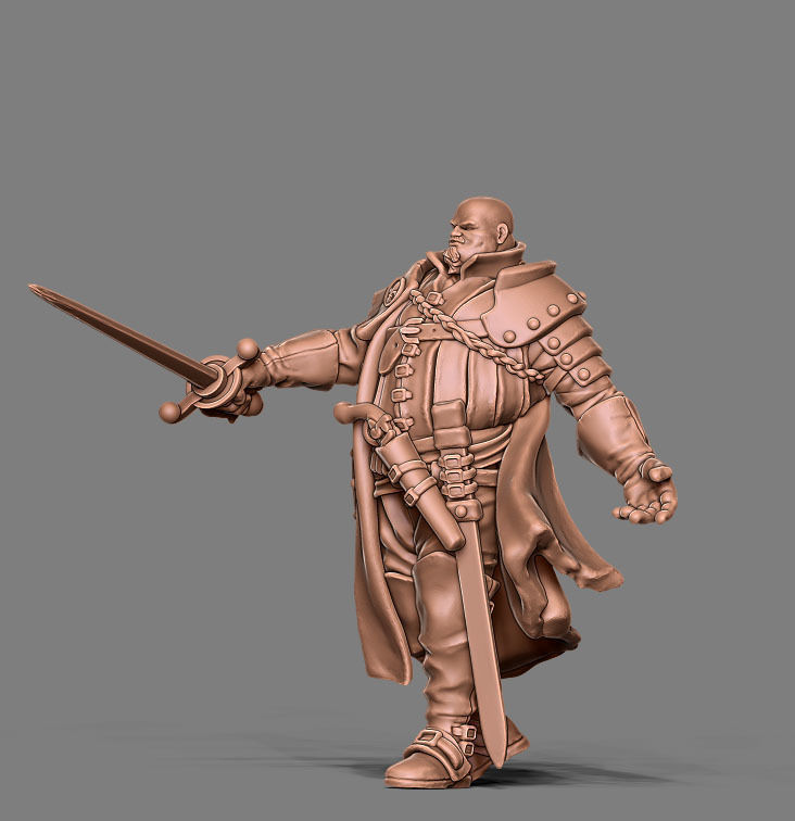 Musketeer bundle - 4 musketeers 35mm scale 3D print model_15