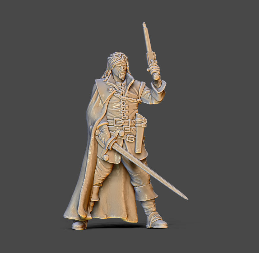 Musketeer bundle - 4 musketeers 35mm scale 3D print model_8