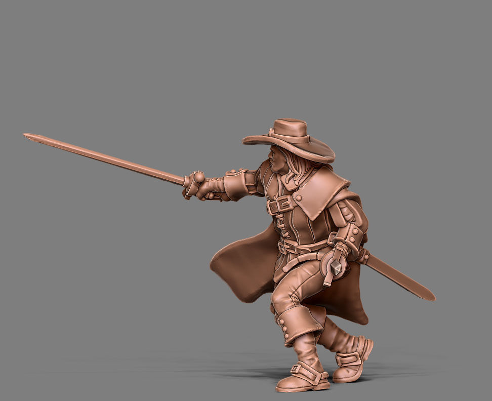 Musketeer bundle - 4 musketeers 35mm scale 3D print model_35