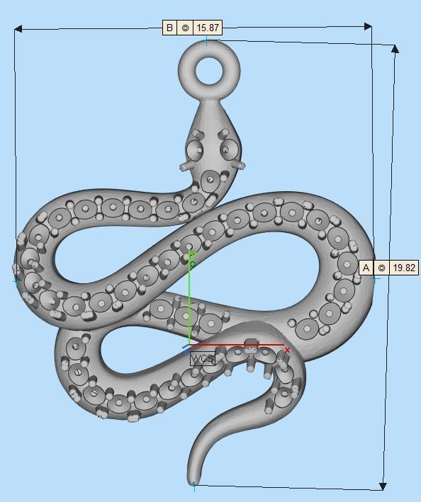 pendant snake 3D print model_3