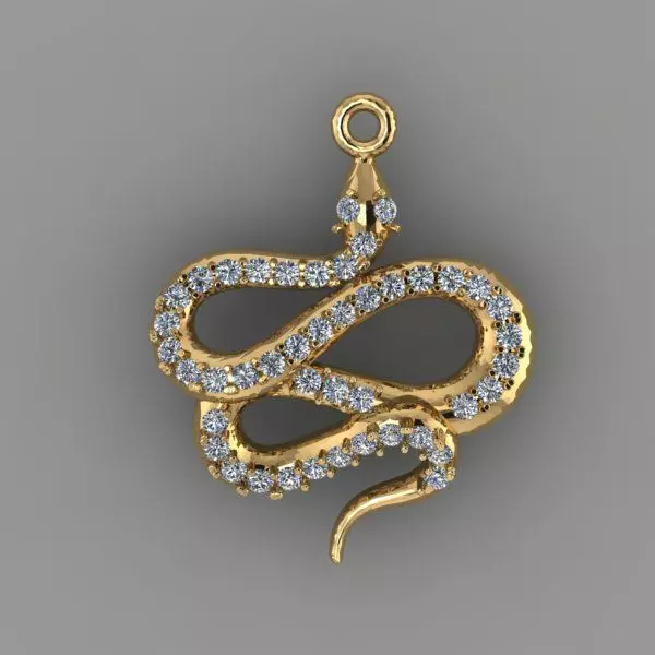 pendant snake 3D print model_0