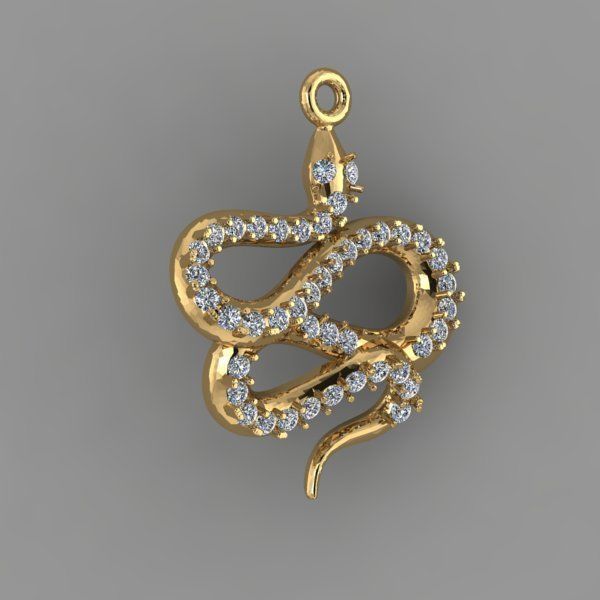 pendant snake 3D print model_1