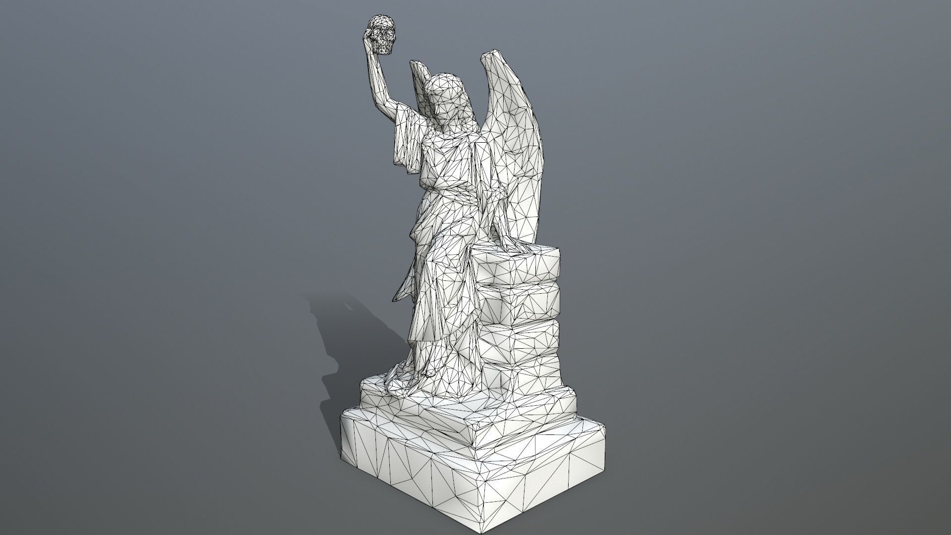statue 2 of angel Low-poly 3D model_13