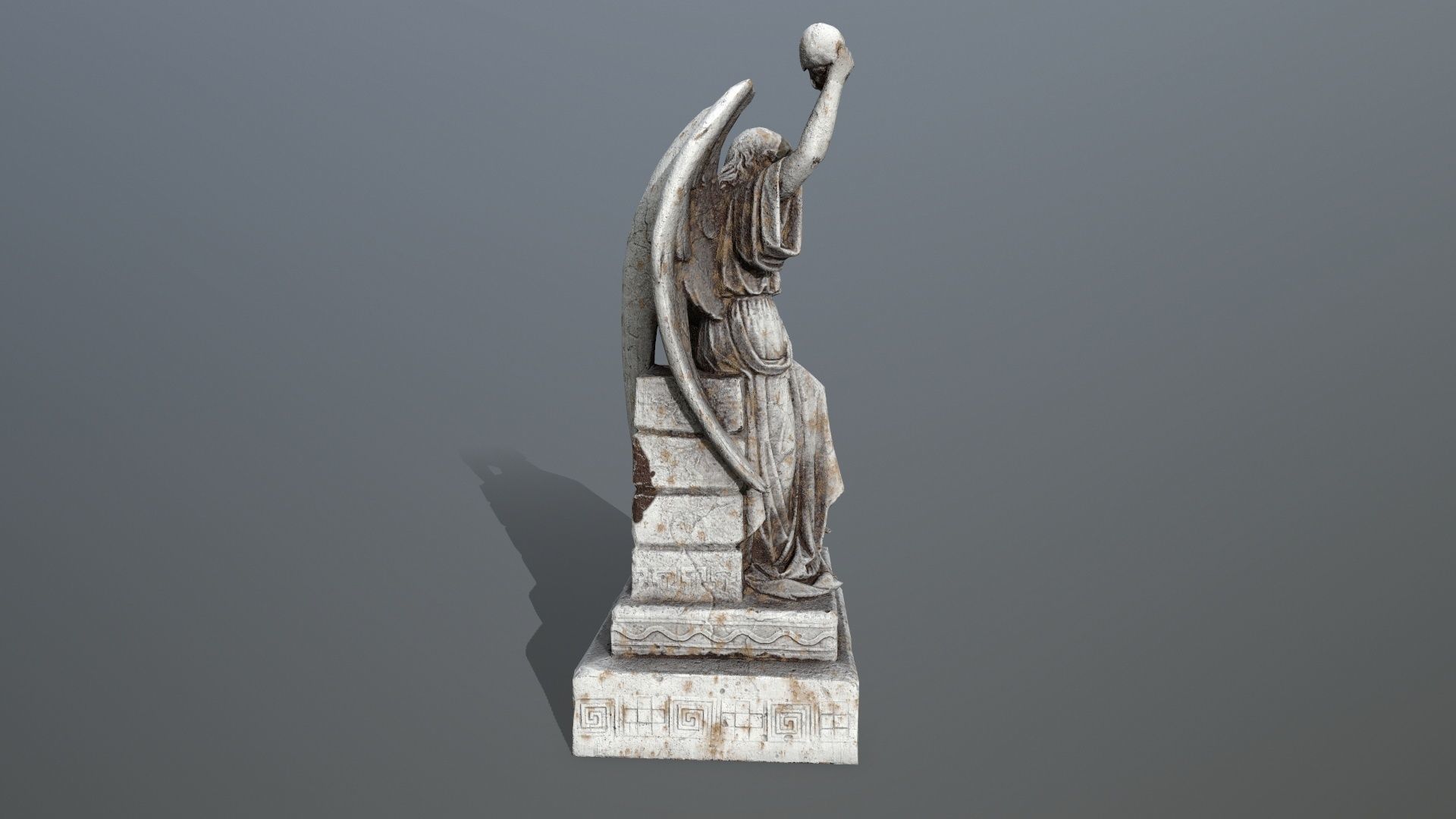 statue 2 of angel Low-poly 3D model_3