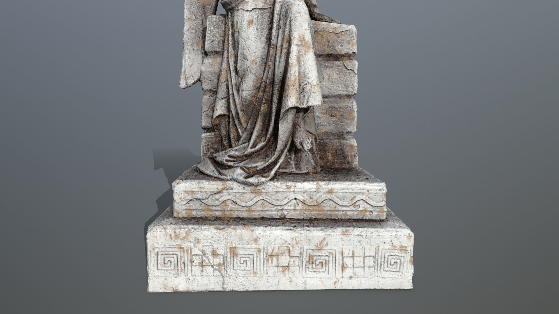 statue 2 of angel Low-poly 3D model_11