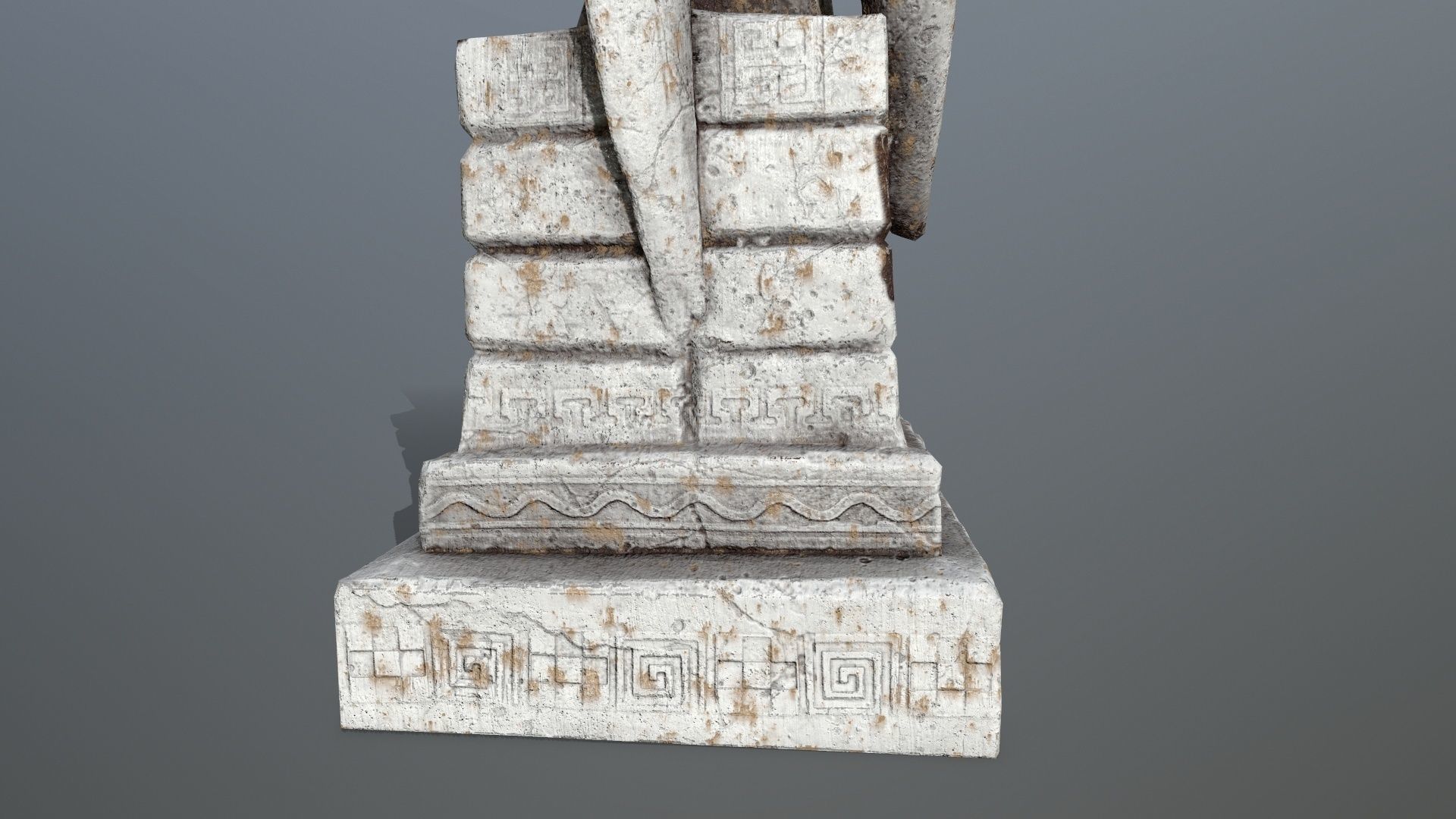 statue 2 of angel Low-poly 3D model_9