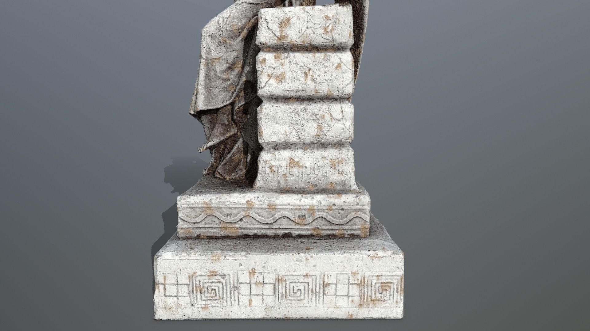 statue 2 of angel Low-poly 3D model_8