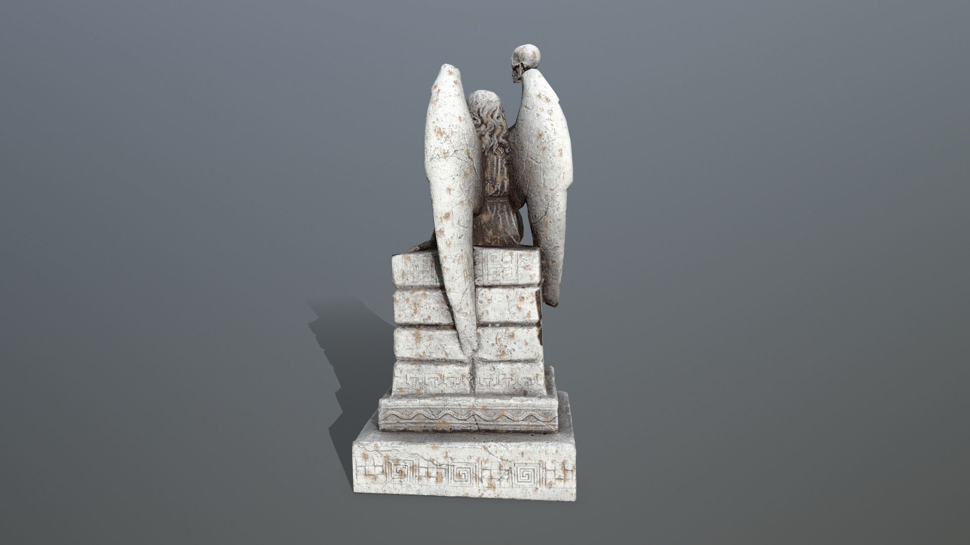 statue 2 of angel Low-poly 3D model_5