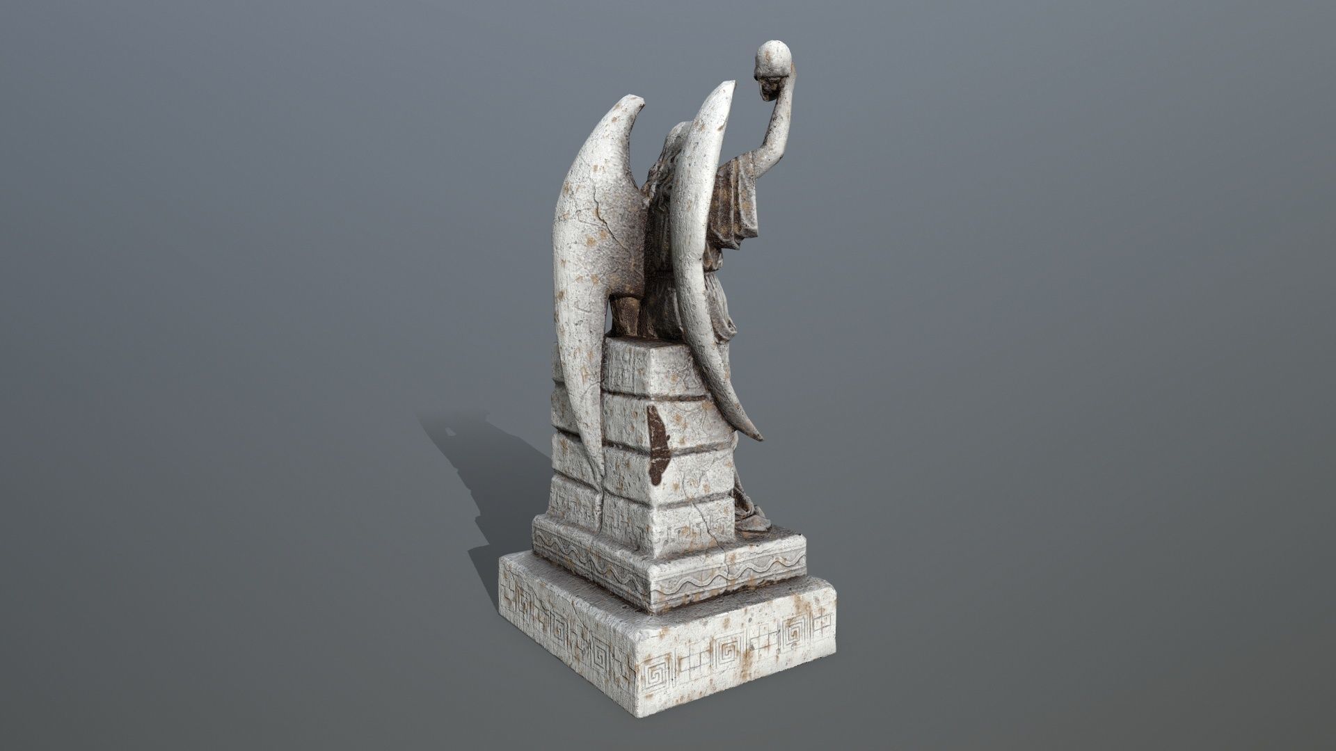 statue 2 of angel Low-poly 3D model_4