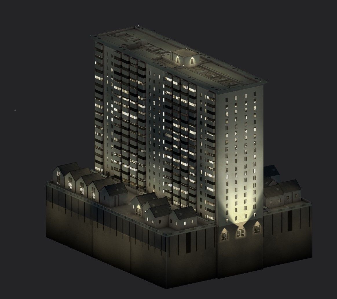 Davis Court Low-poly 3D model_22