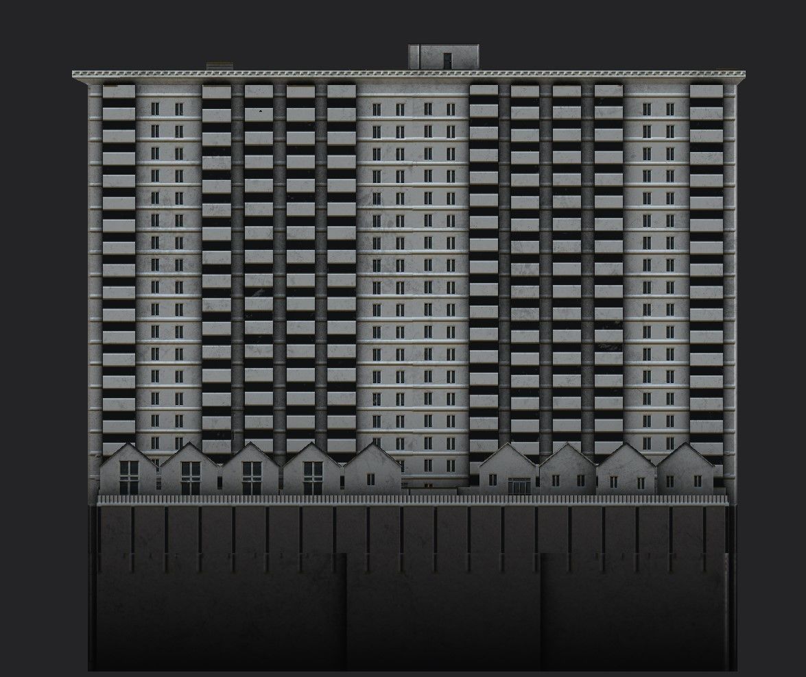 Davis Court Low-poly 3D model_11
