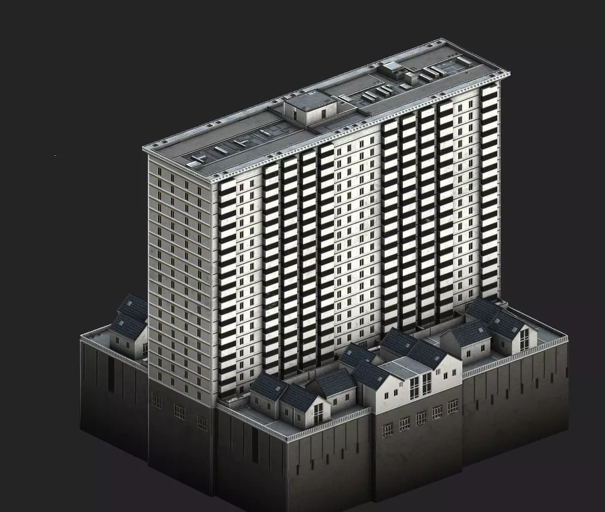 Davis Court Low-poly 3D model_0