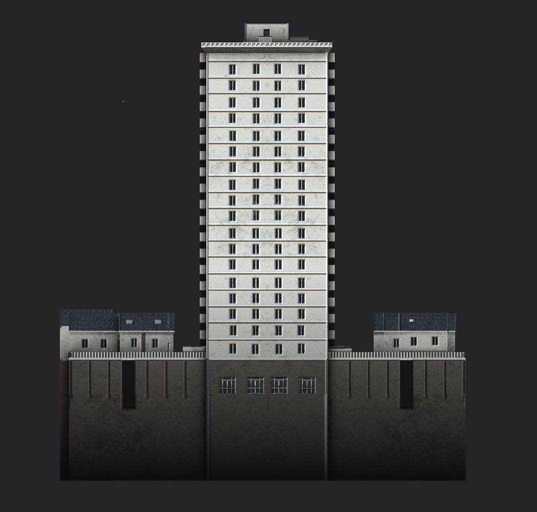 Davis Court Low-poly 3D model_14