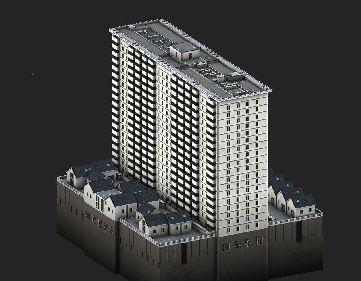 Davis Court Low-poly 3D model_8