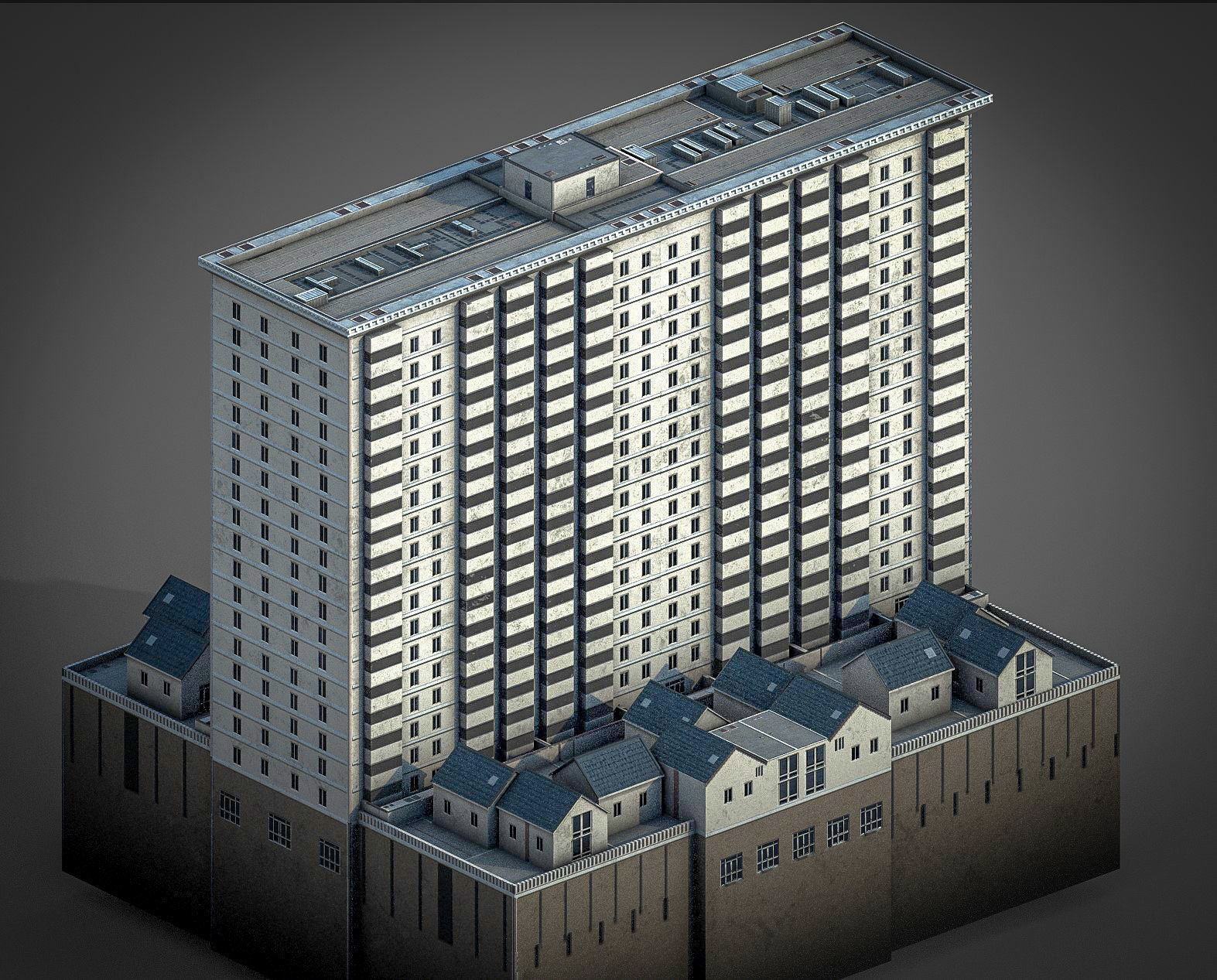 Davis Court Low-poly 3D model_3