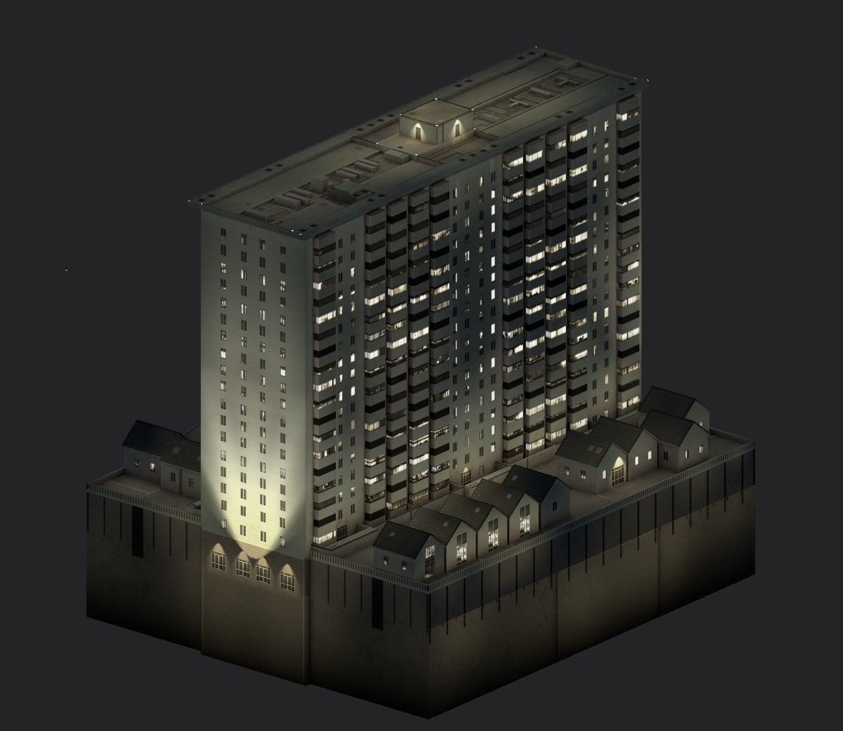 Davis Court Low-poly 3D model_21