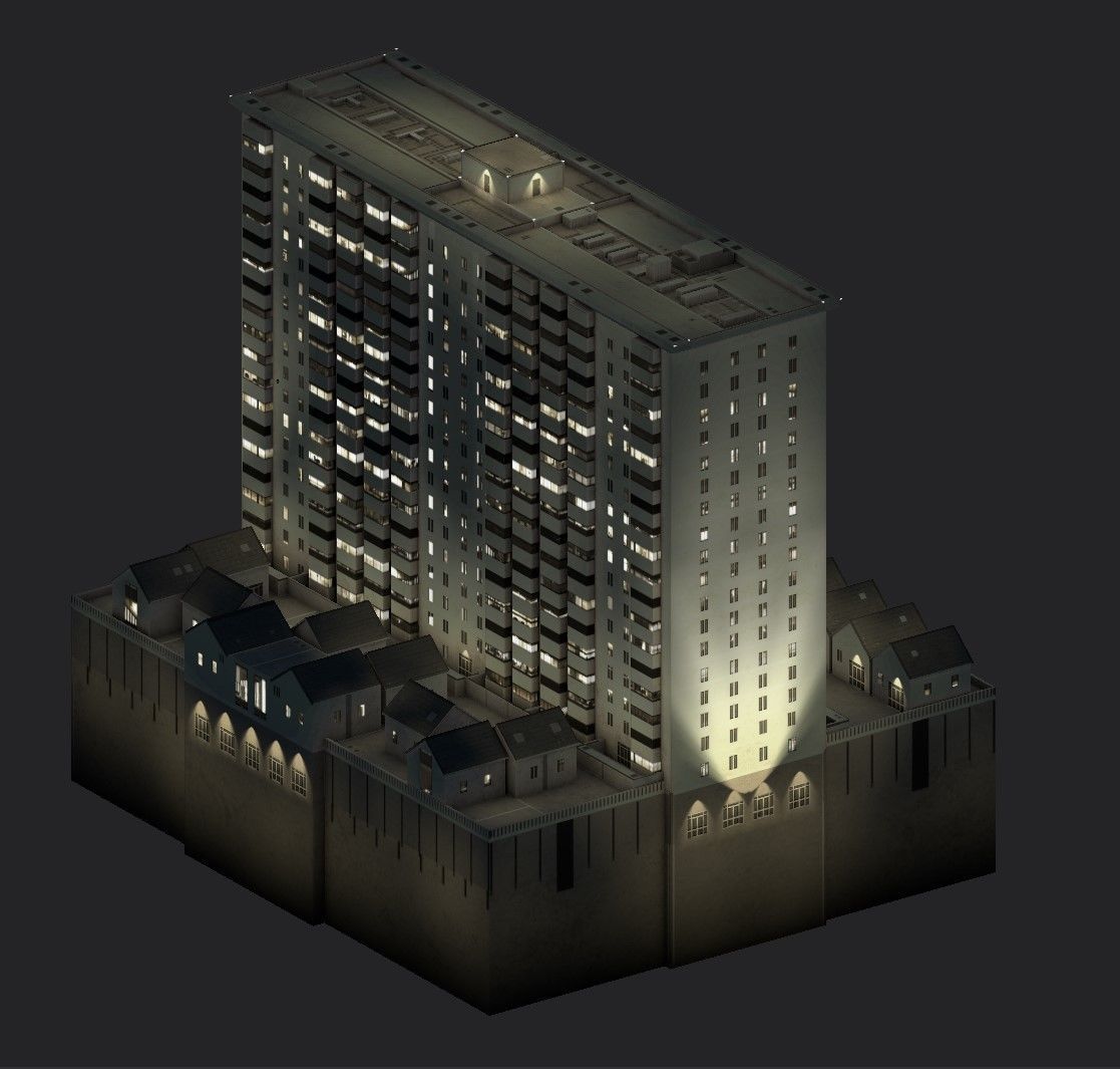 Davis Court Low-poly 3D model_20