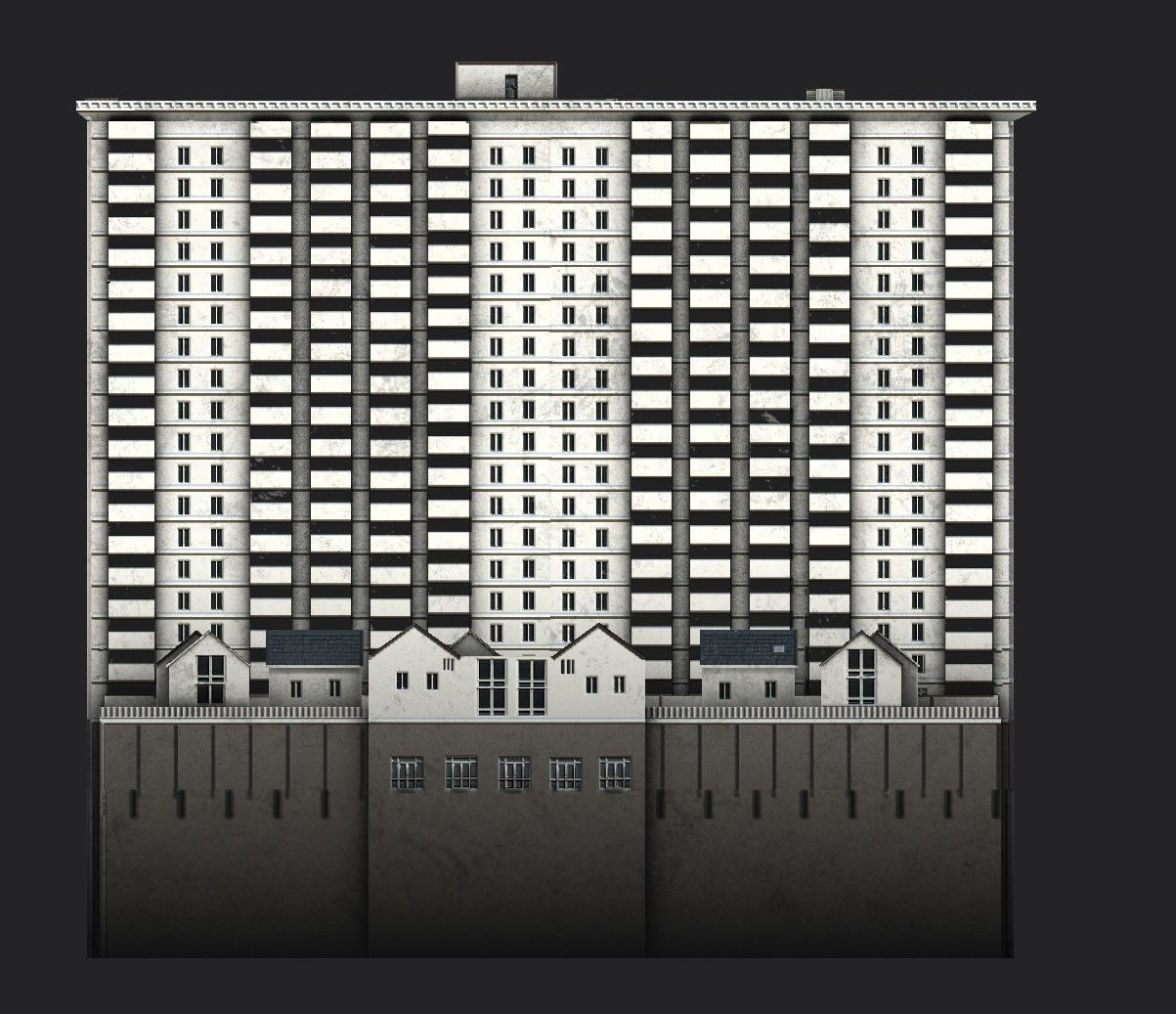 Davis Court Low-poly 3D model_13