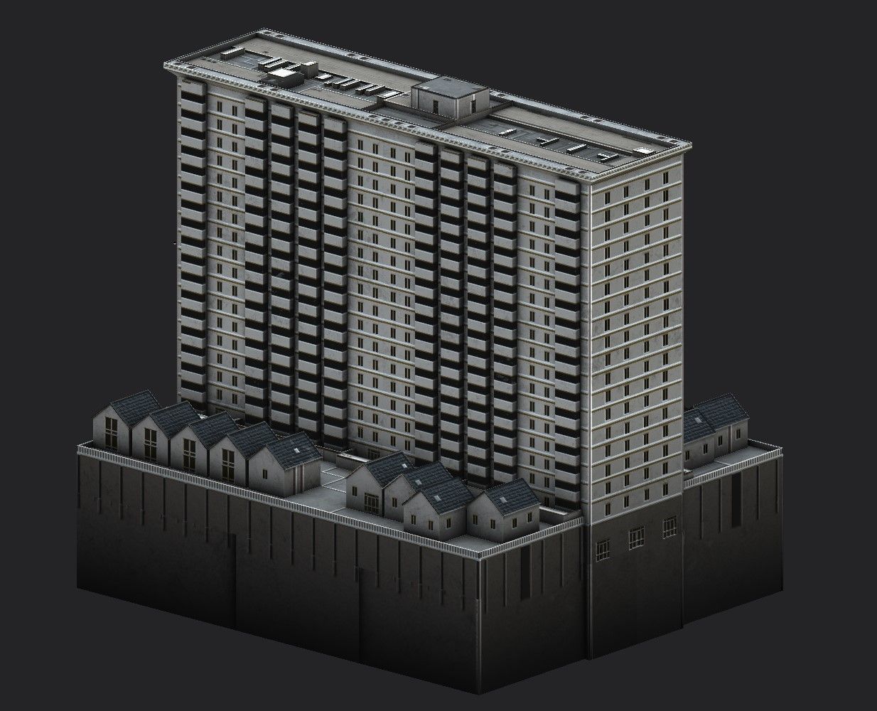 Davis Court Low-poly 3D model_10