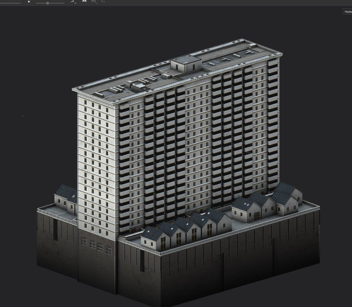 Davis Court Low-poly 3D model_9