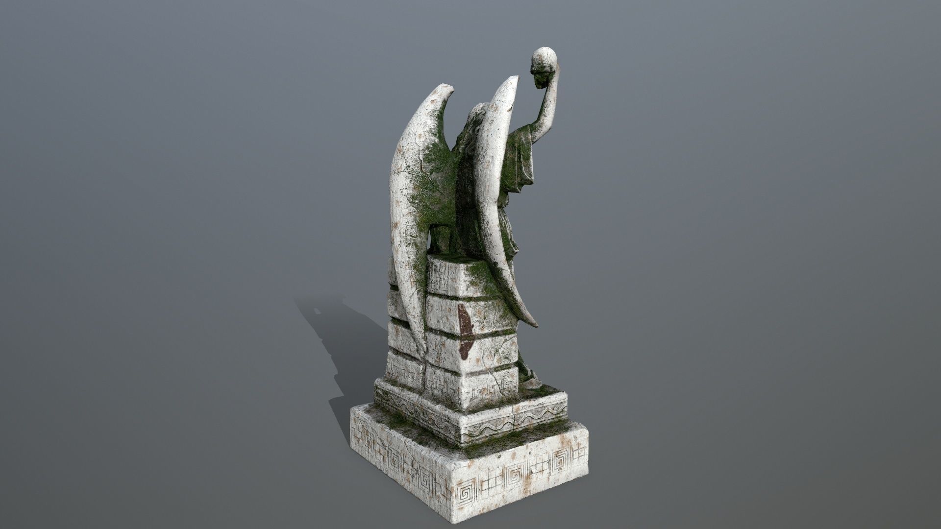 statue 2 of angel Low-poly 3D model_4