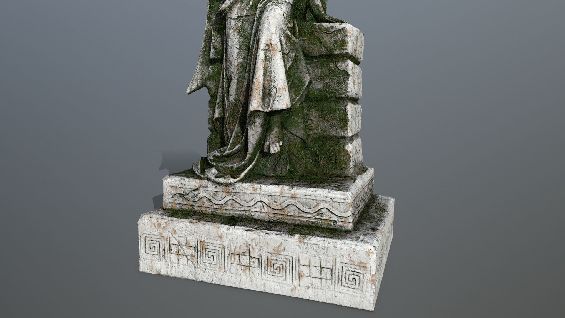 statue 2 of angel Low-poly 3D model_8