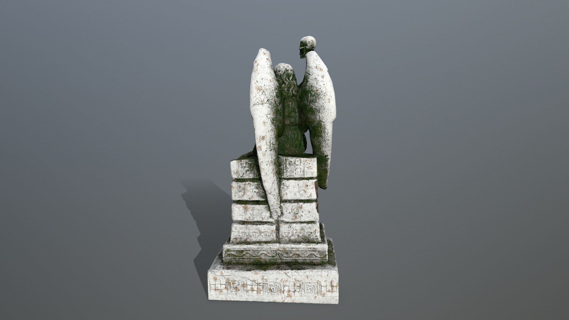 statue 2 of angel Low-poly 3D model_5