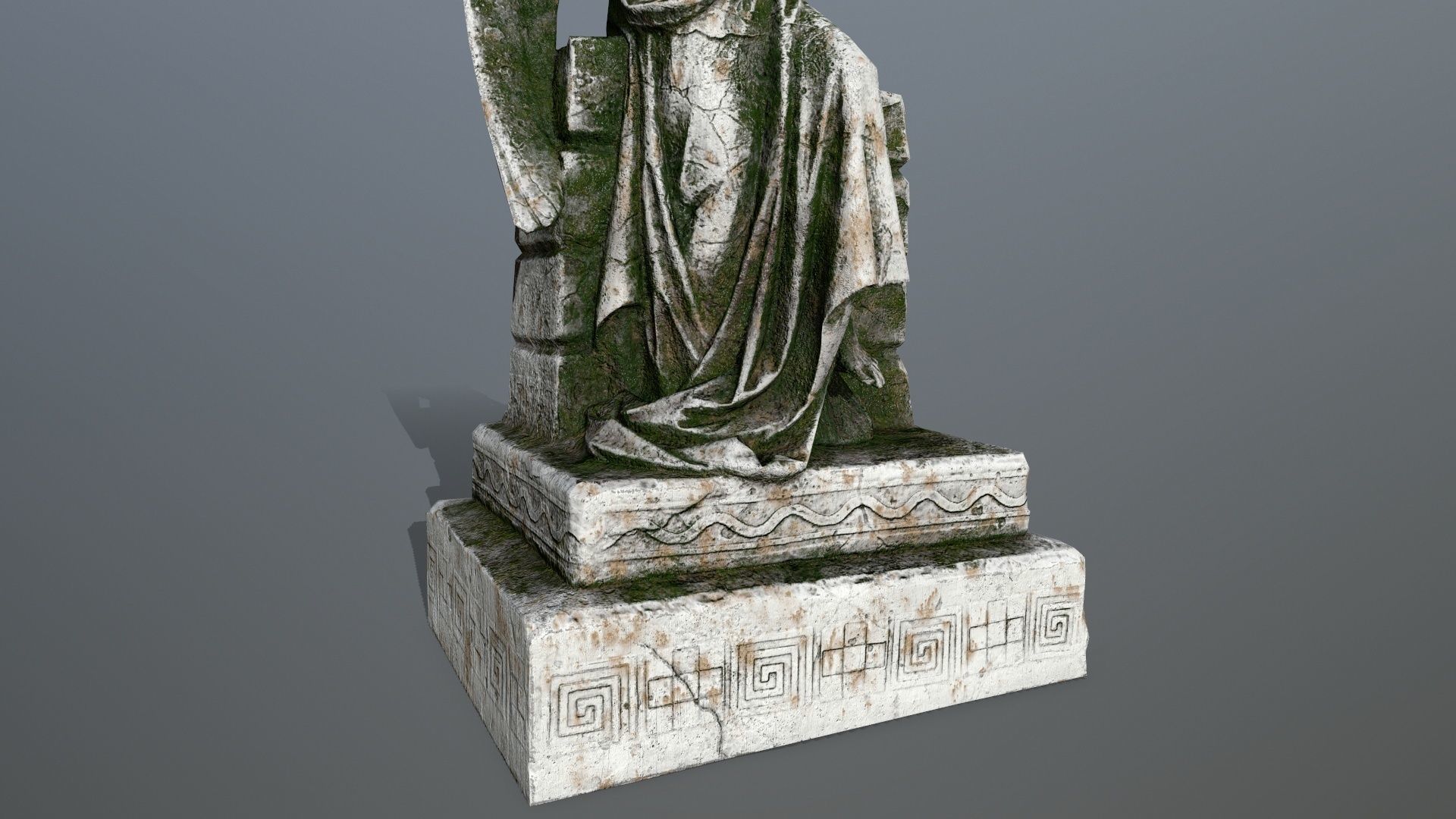 statue 2 of angel Low-poly 3D model_13