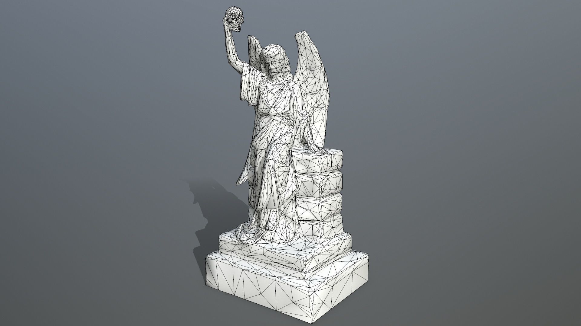 statue 2 of angel Low-poly 3D model_16