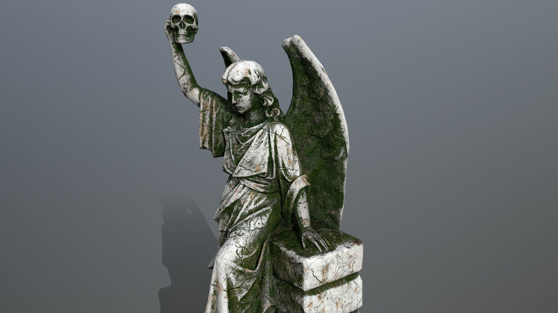 statue 2 of angel Low-poly 3D model_15