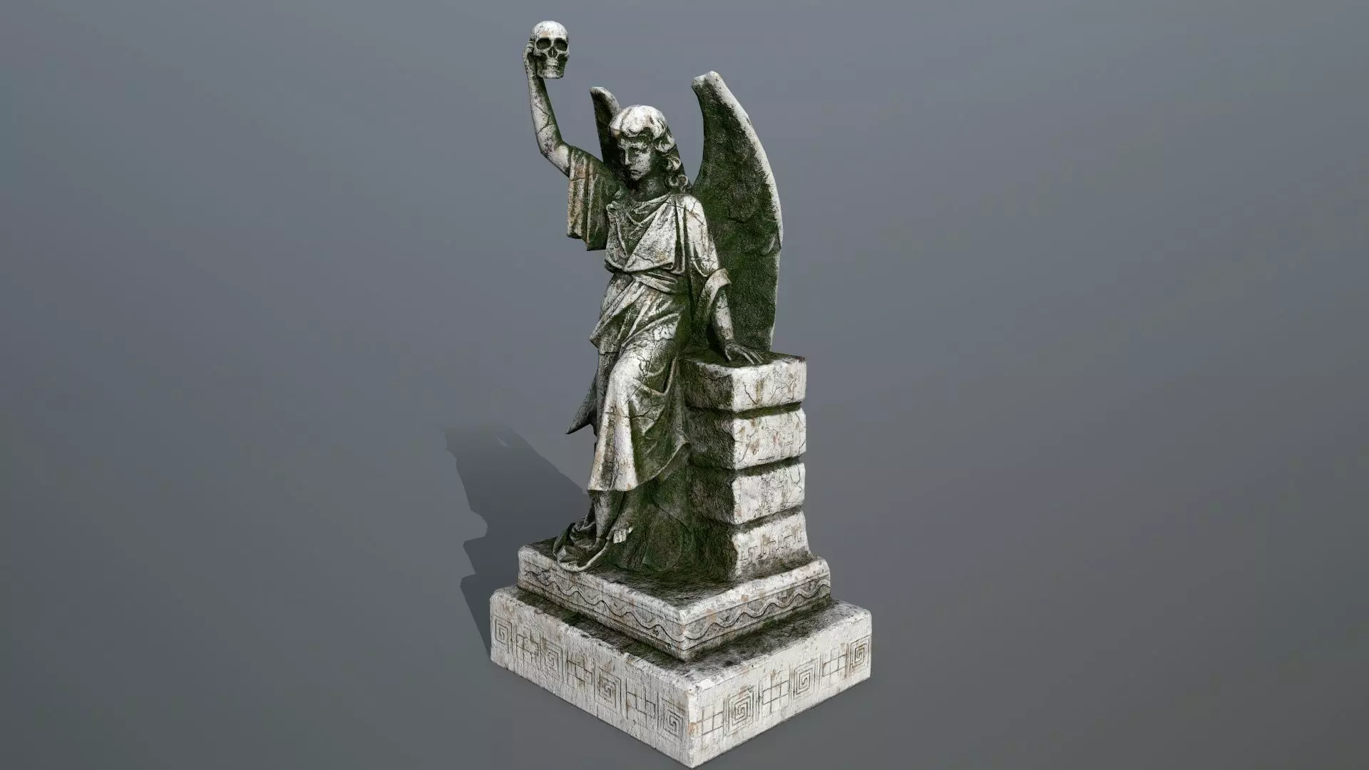 statue 2 of angel Low-poly 3D model_0