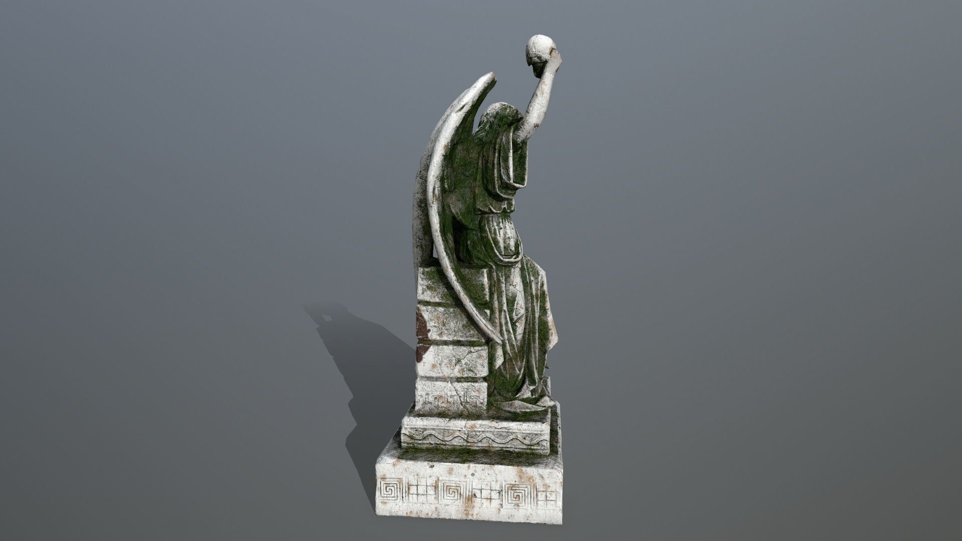 statue 2 of angel Low-poly 3D model_3