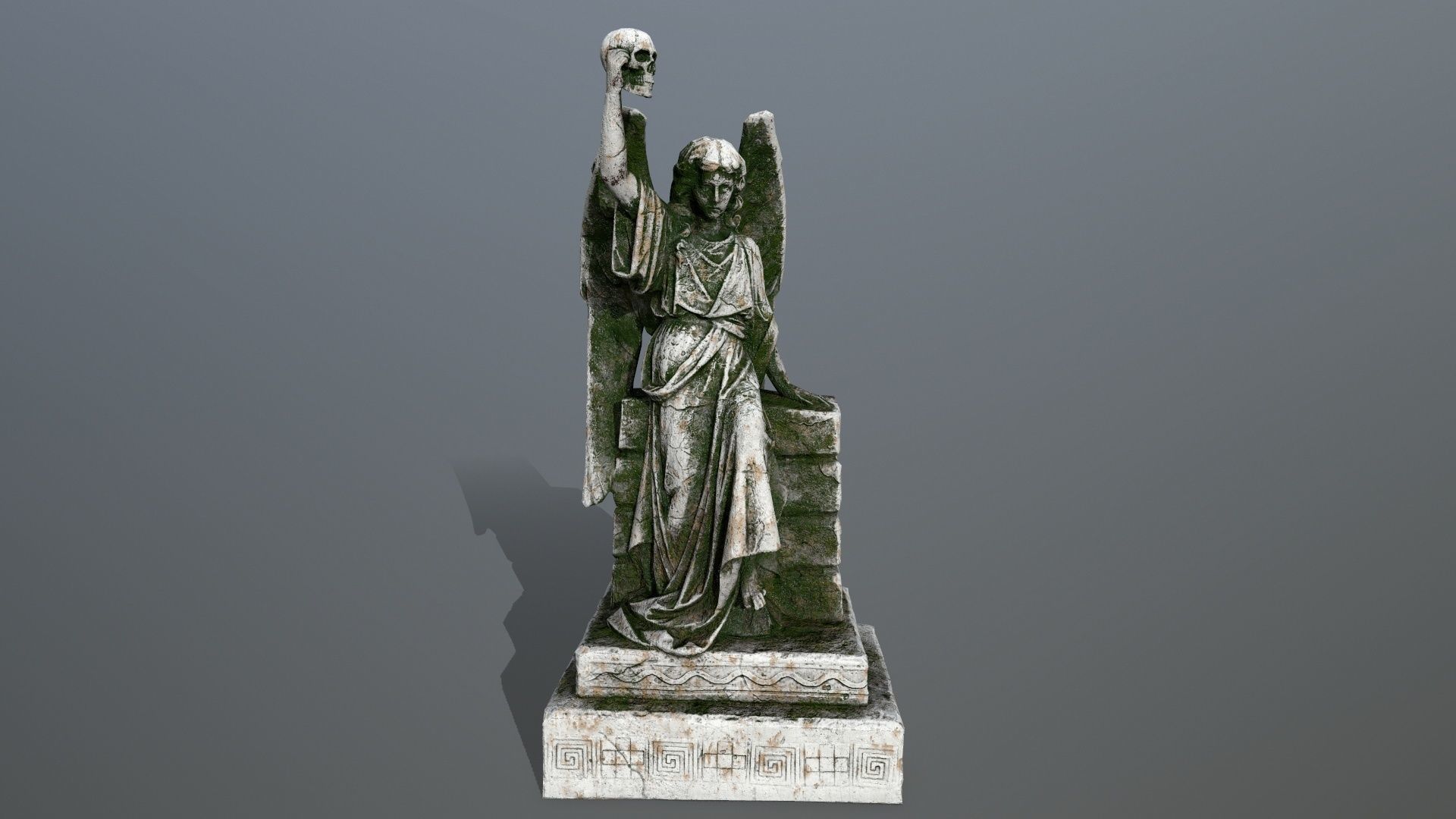 statue 2 of angel Low-poly 3D model_1