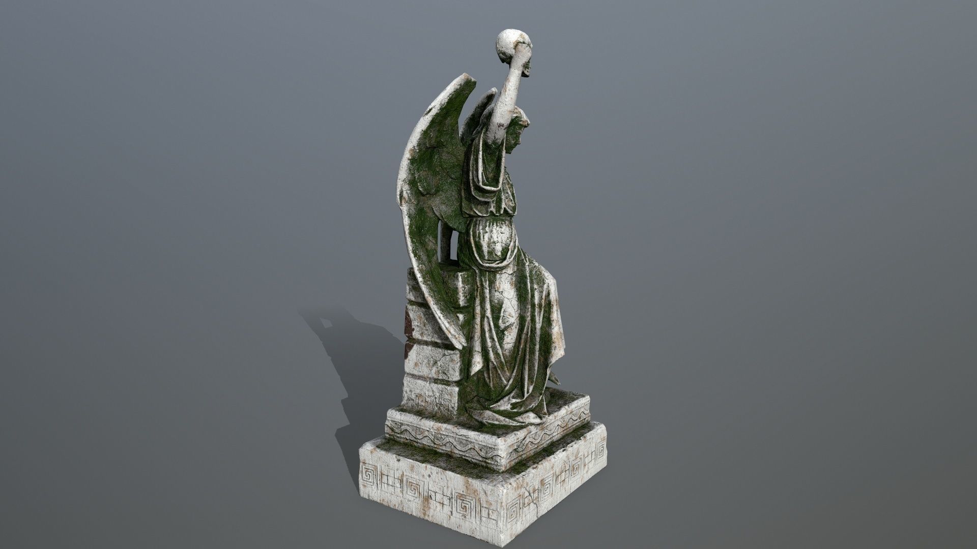 statue 2 of angel Low-poly 3D model_2