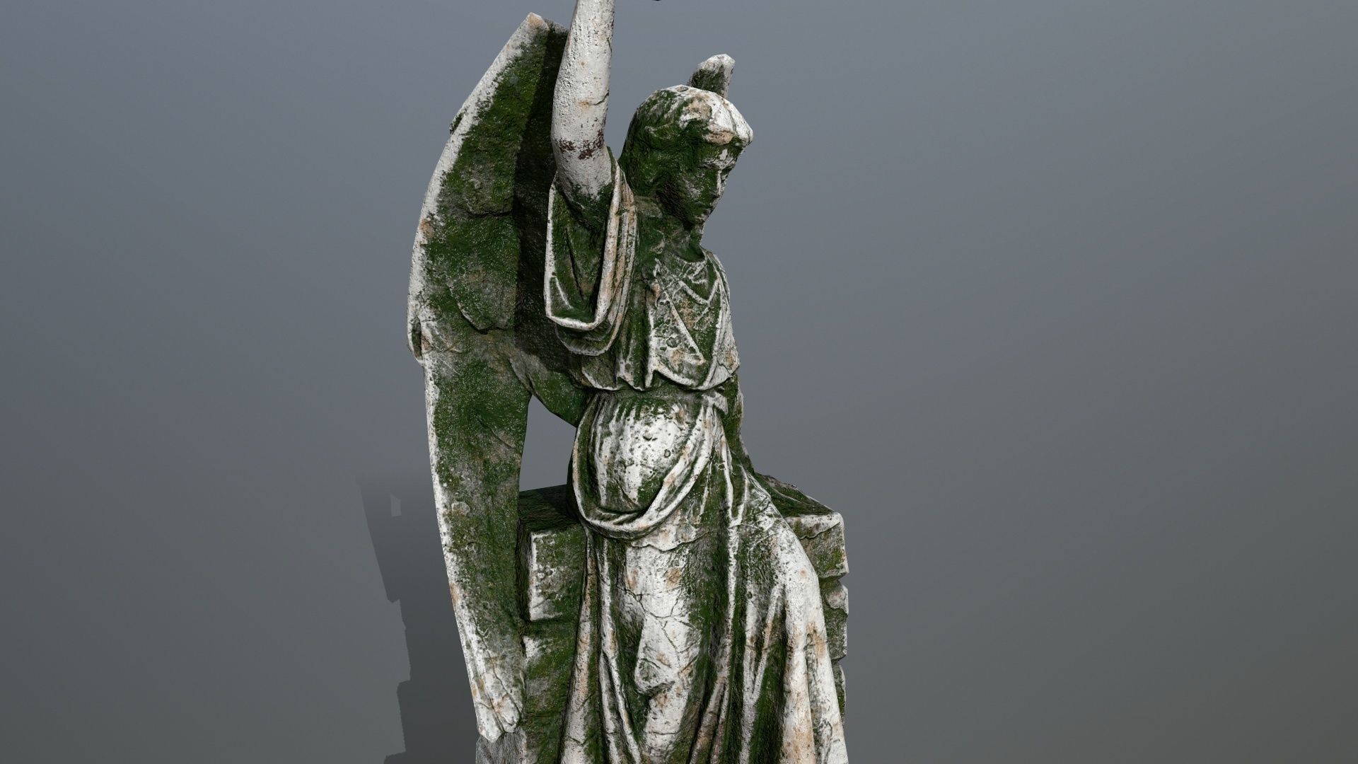 statue 2 of angel Low-poly 3D model_14